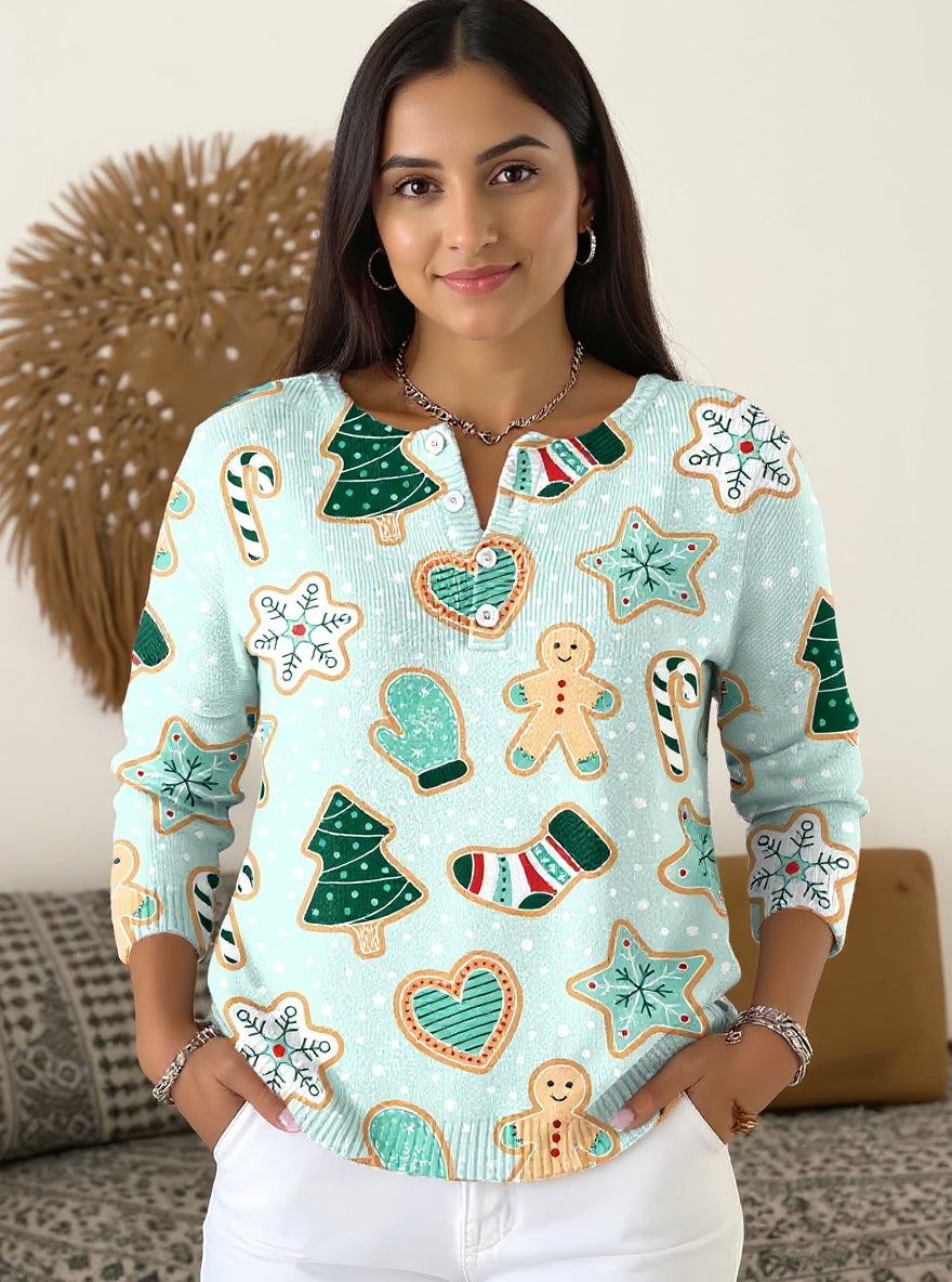 Women's Christmas Print Casual Tops