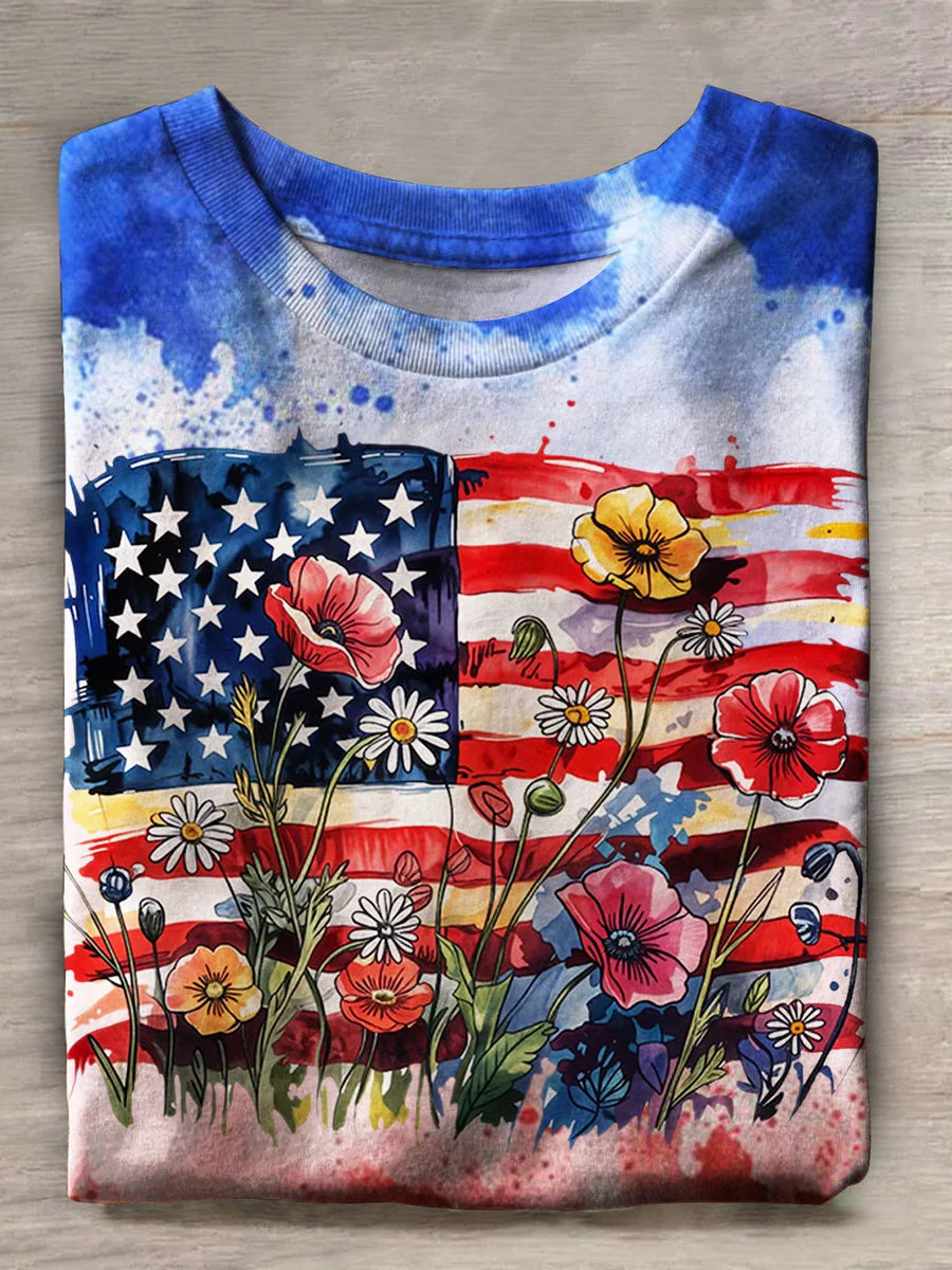 Independence Day Prints Casual T-shirt