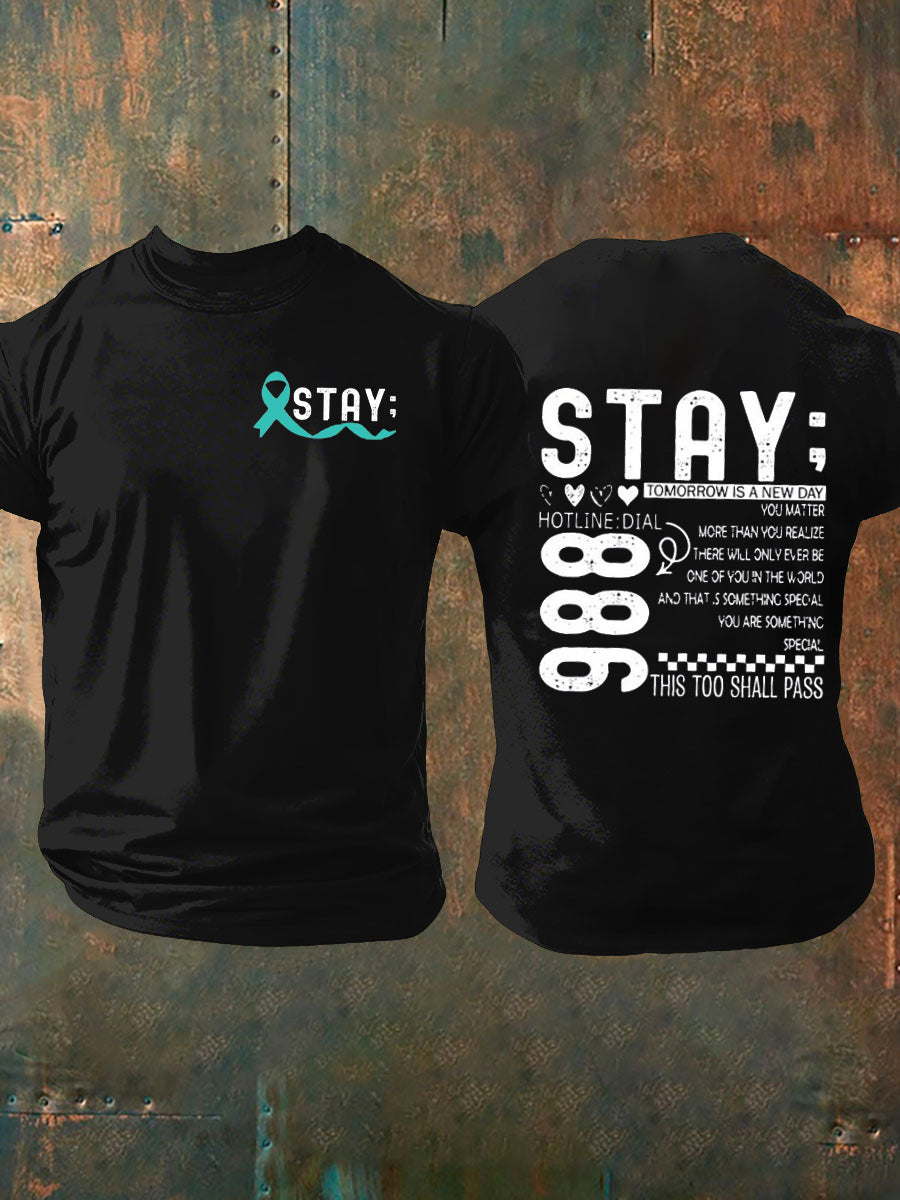 Men's Vintage PTSD Cognitive Veteran Print T-Shirt