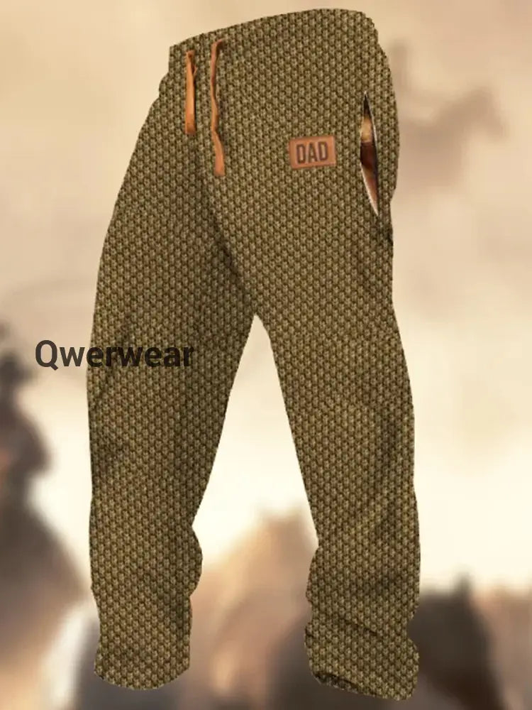 Men’s Fashion Art Print Drawstring Loose Pants A / S