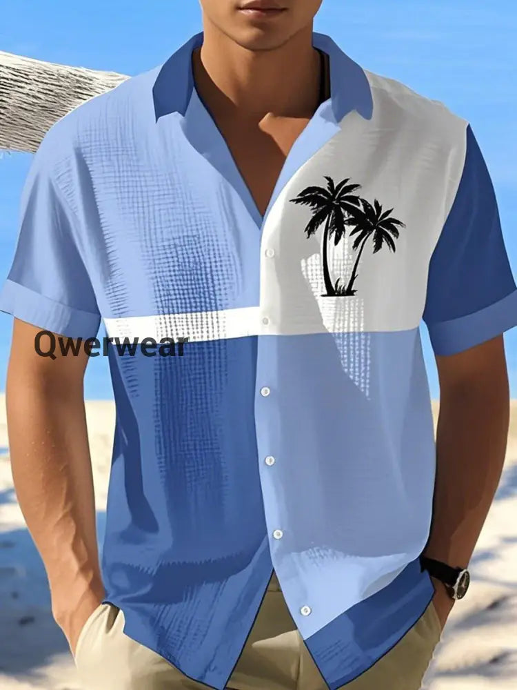 Men’s Hawaii Beach Vacation Print Casual Shirt As picture / S