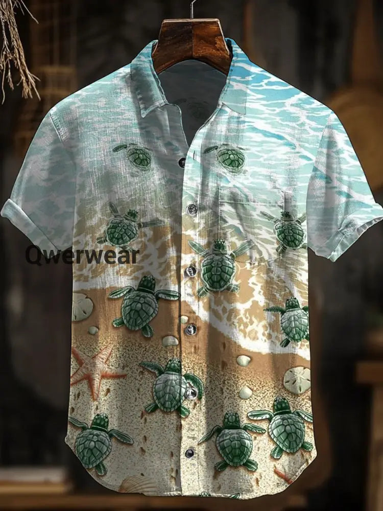 Men’s Retro Returnees Art Print Short Sleeve Pocket Shirt A / S