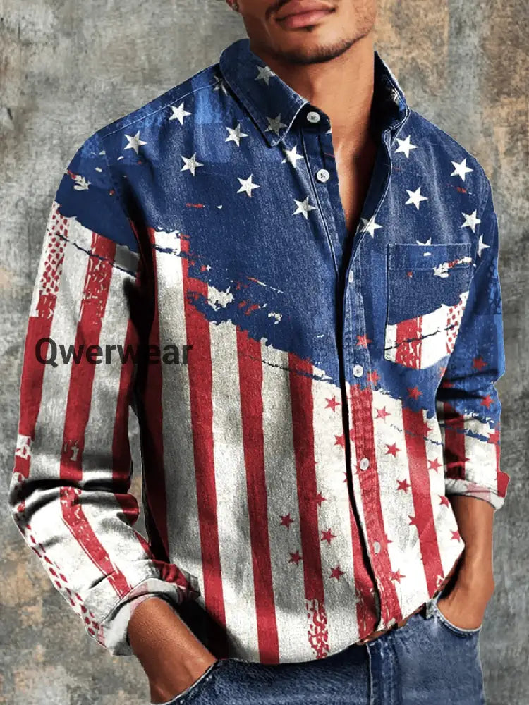 Men’s Vintage Long Sleeve Shirt As picture / S