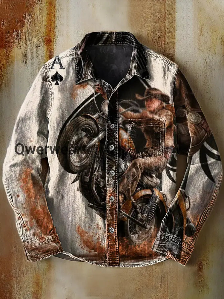 Retro Abstract Gradient Art Print Casual Long Sleeve Shirt A / S