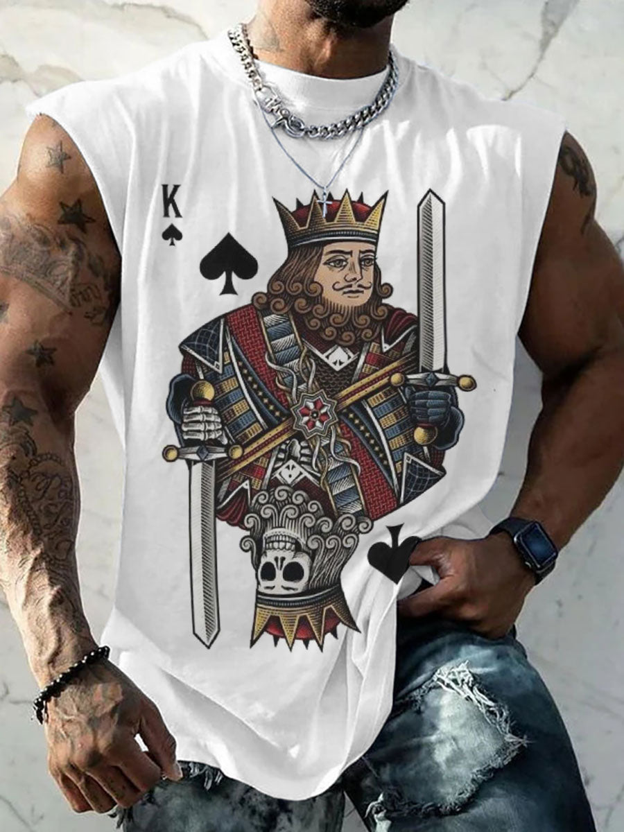 Men's poker king of spades vest