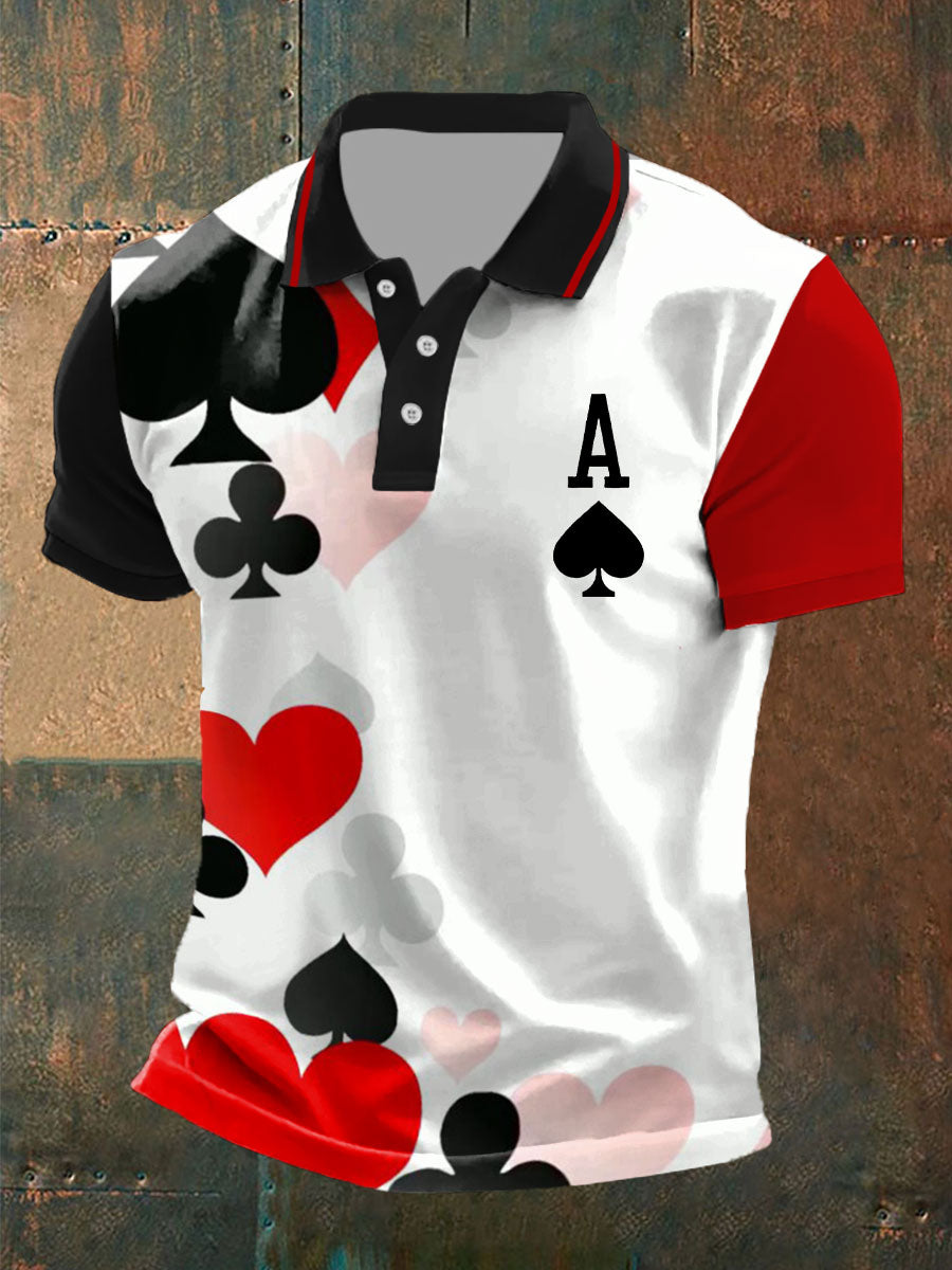 Men's poker ace of spades tops