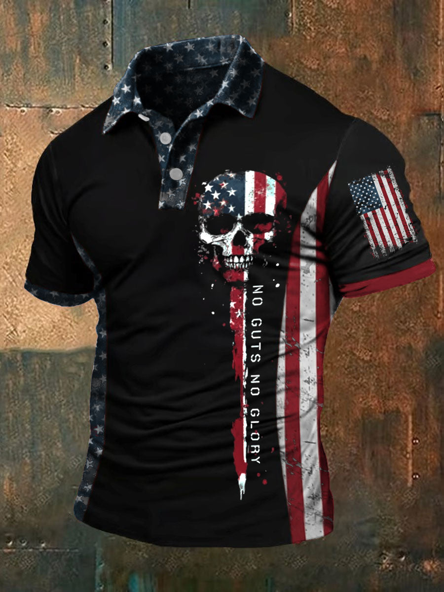 Men's 4th of July Independence Day Patriotic Flag Printed Casual Tops