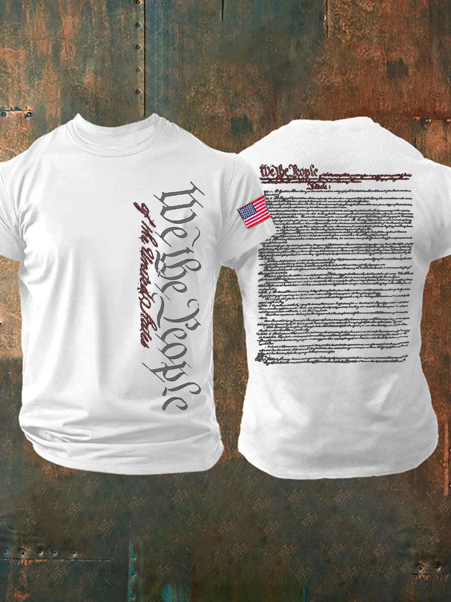 Men's 4th of July Independence Day Patriotic Flag Printed T-shirt
