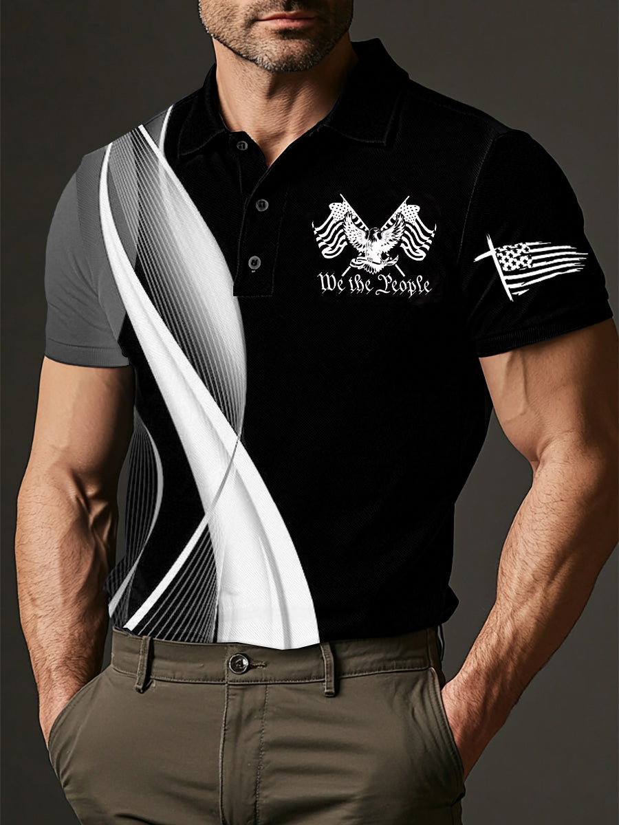 Men's 1776 We The People Cross Flag Printed Shirt