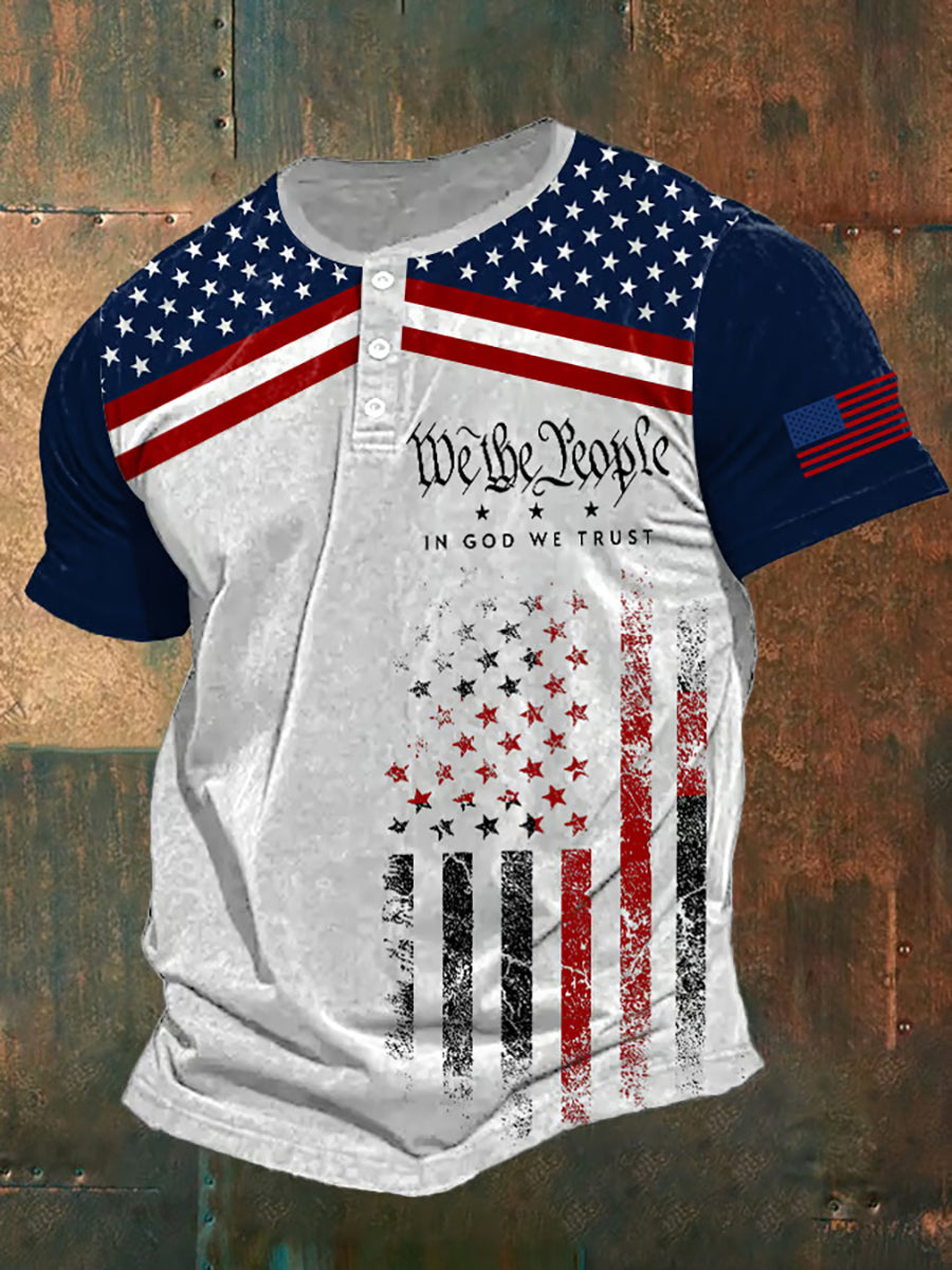 Men's In God We Trust Printed Casual T-Shirt