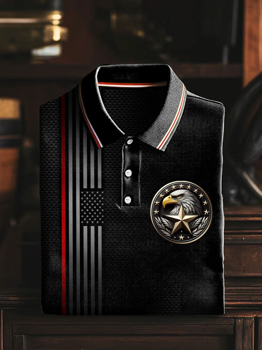 Men's 4th of July Patriot Falg Printed Casual Tops