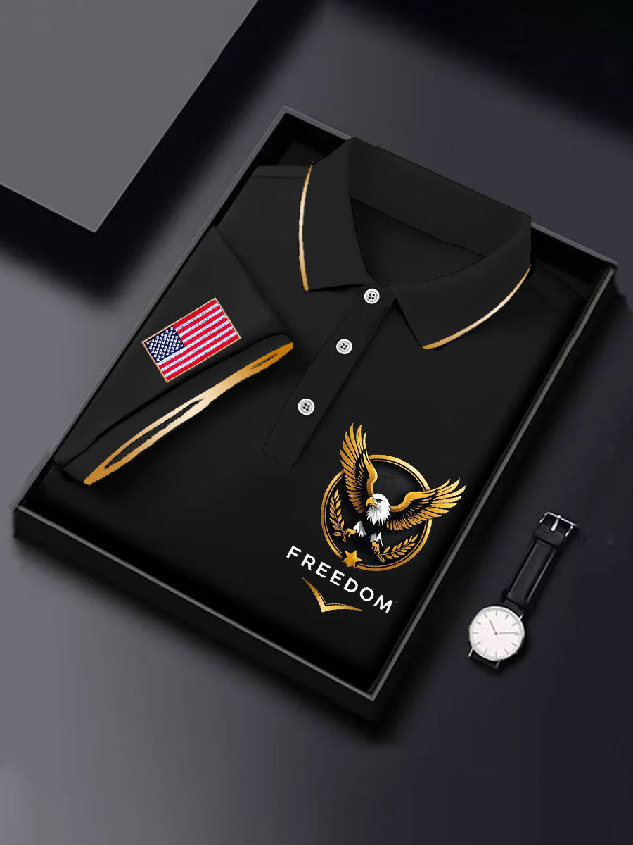 Men's 4th of July Patriot Falg Printed Casual Tops