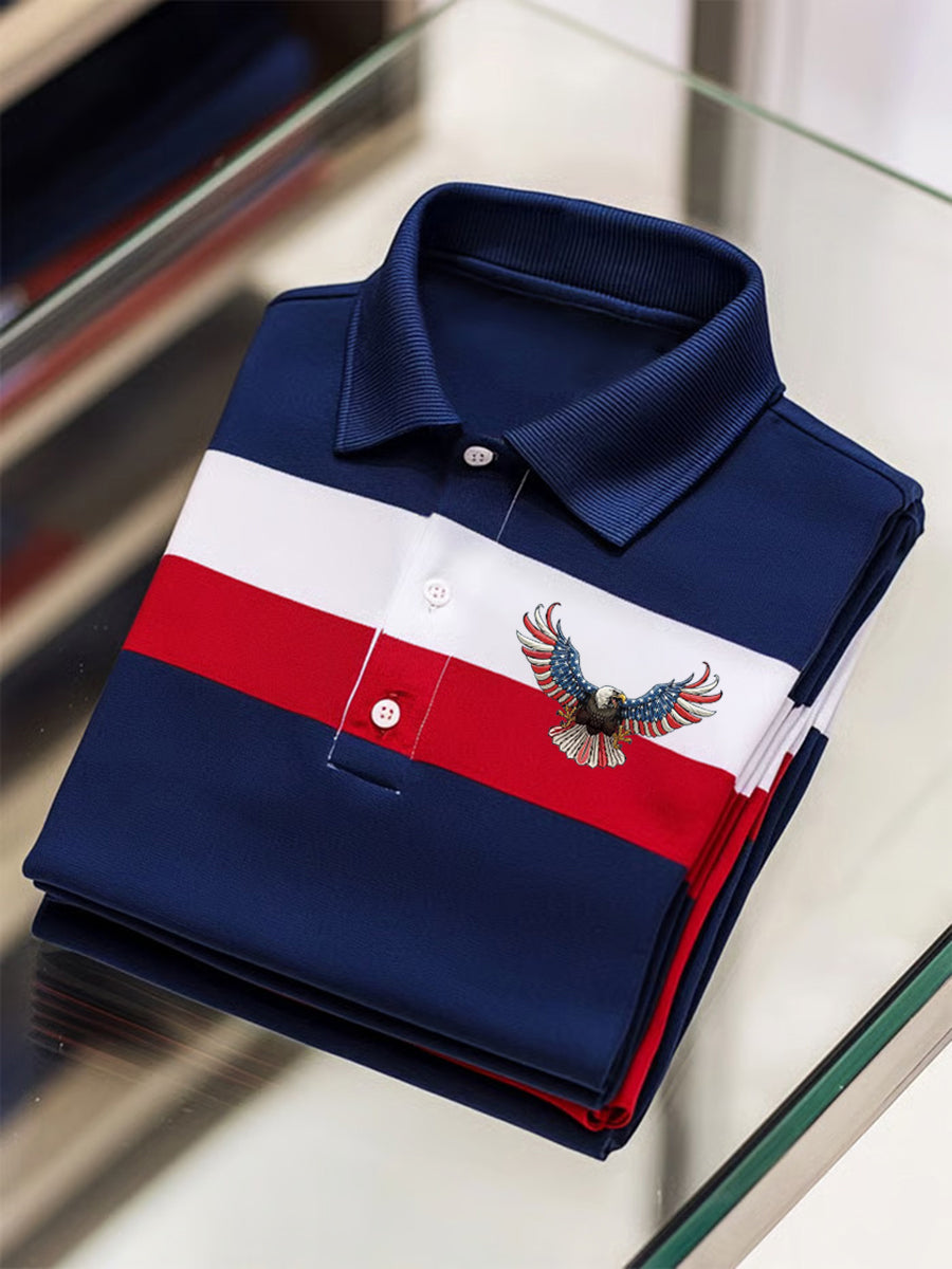 Men's Vintage American Flag Eagle Casual Shirt