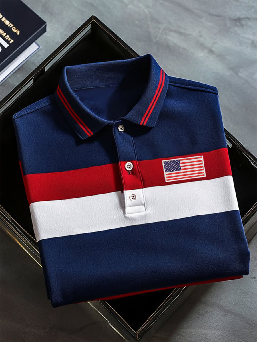 Men's Vintage American Flag Casual Shirt