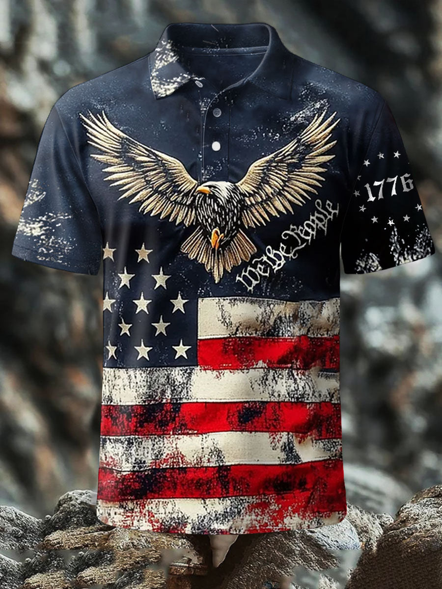 Men's 4th of July Eagle Flag Patriotic Printed Casual Tops