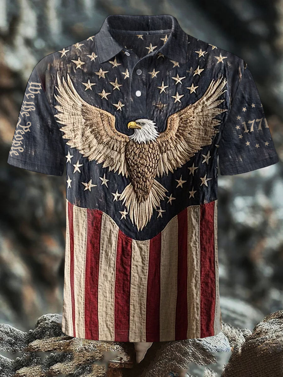 Men's 4th of July Eagle Flag Patriotic Printed Casual Tops