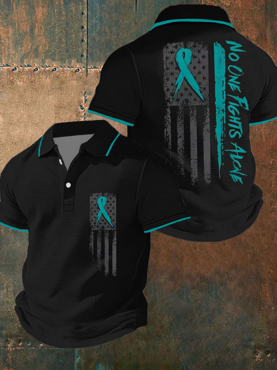 Men's PTSD Awareness Veteran Printed Waffle Casual Tops