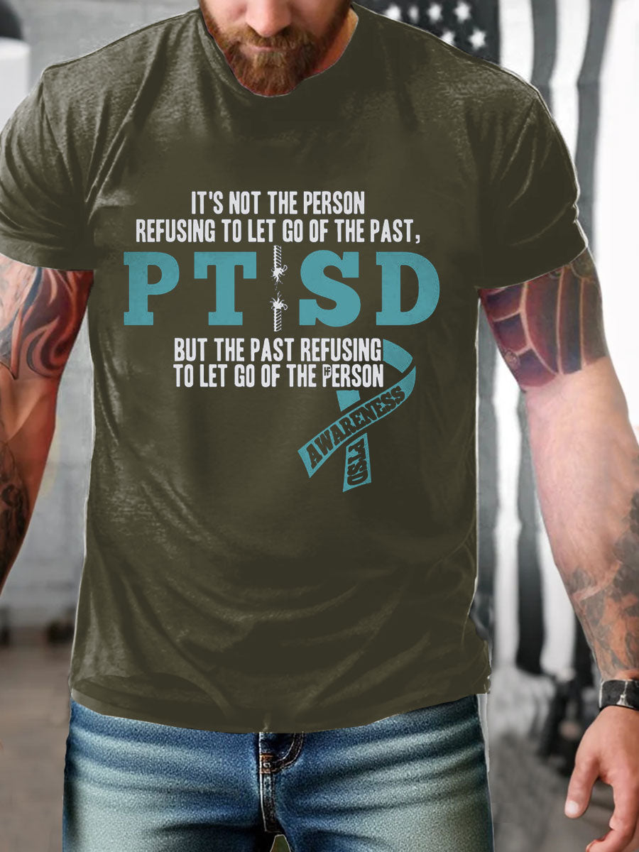Men's PTSD Awareness Veteran Printed T-shirt