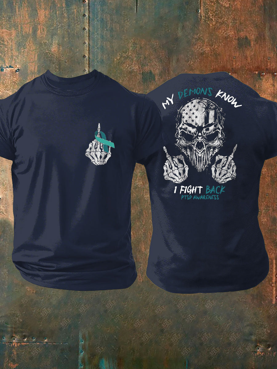 Men's PTSD Awareness Veteran Printed T-Shirt