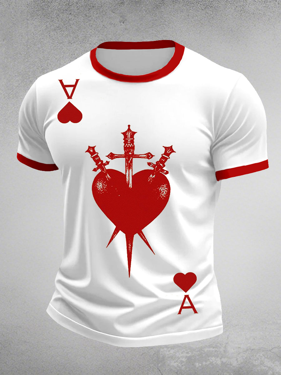 Men's Playing Card Art Print T-Shirt