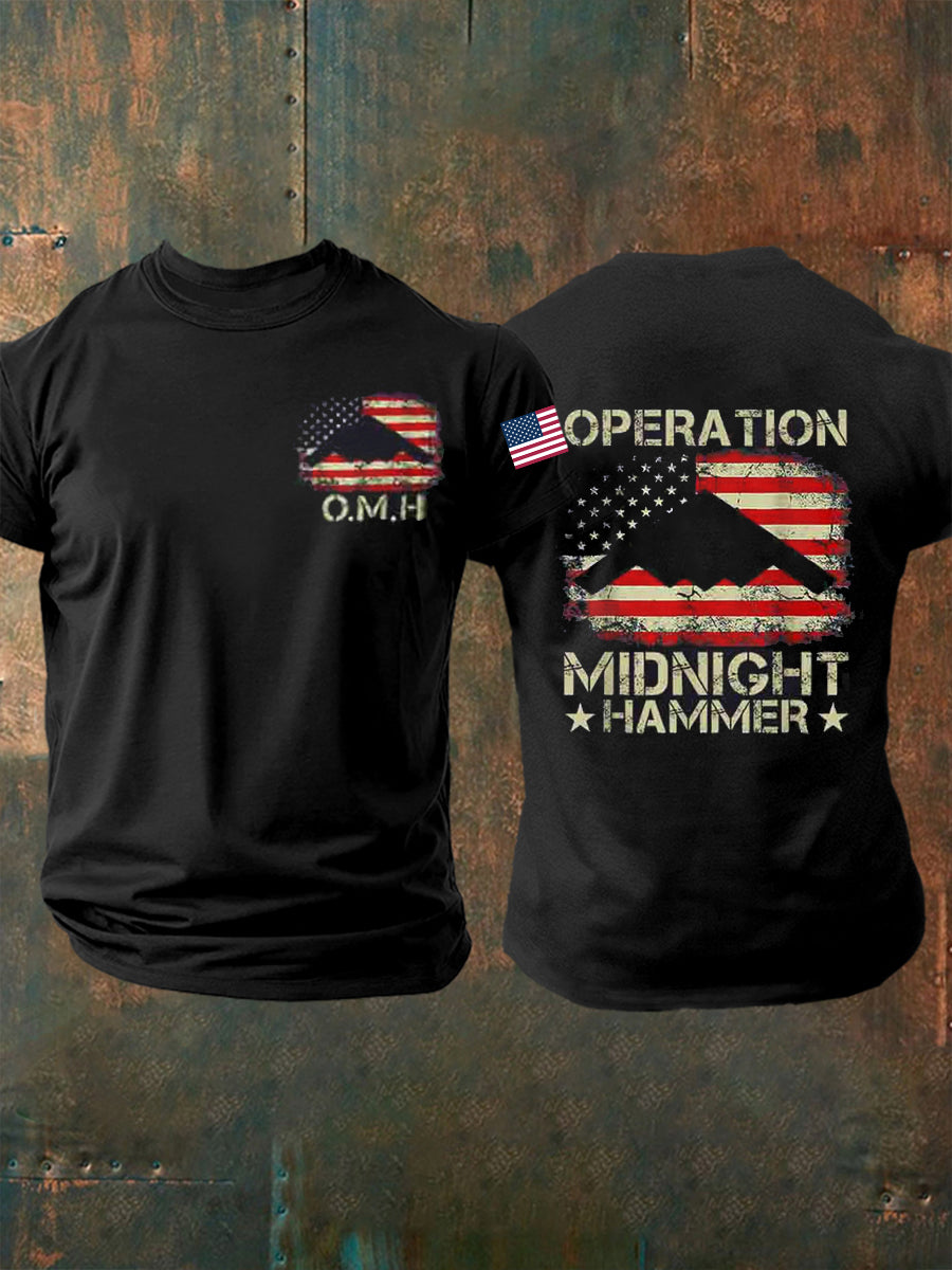 Men's Operation Midnight Hammer B-2 Spirit Short-sleeved T-shirt