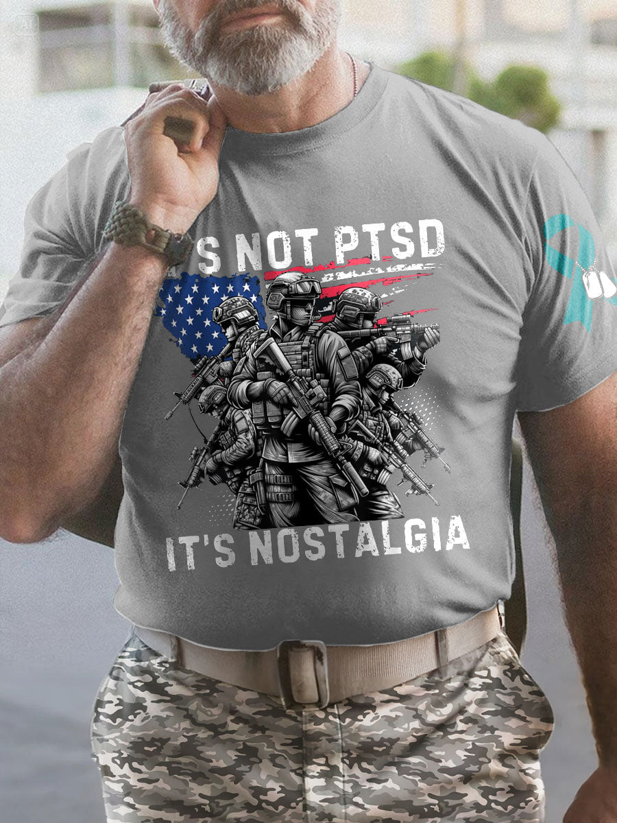 Men's PTSD Awareness Veteran Printed T-shirt