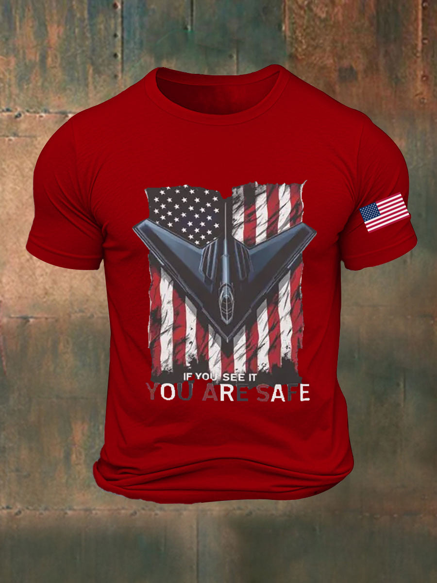 Men's If You See It You Are Safe B-2 Spirit Printed T-shirt