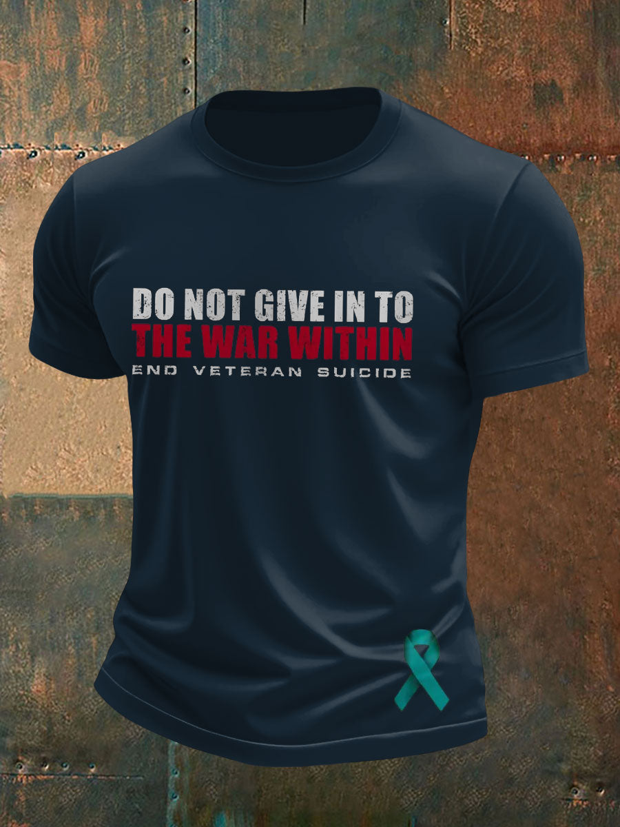 Men's Veteran Suicide Lives Matter Printed T-shirt