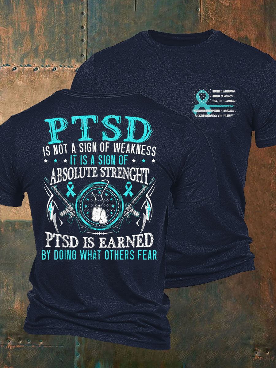 Men's Veteran PTSD Awareness Printed T-shirt