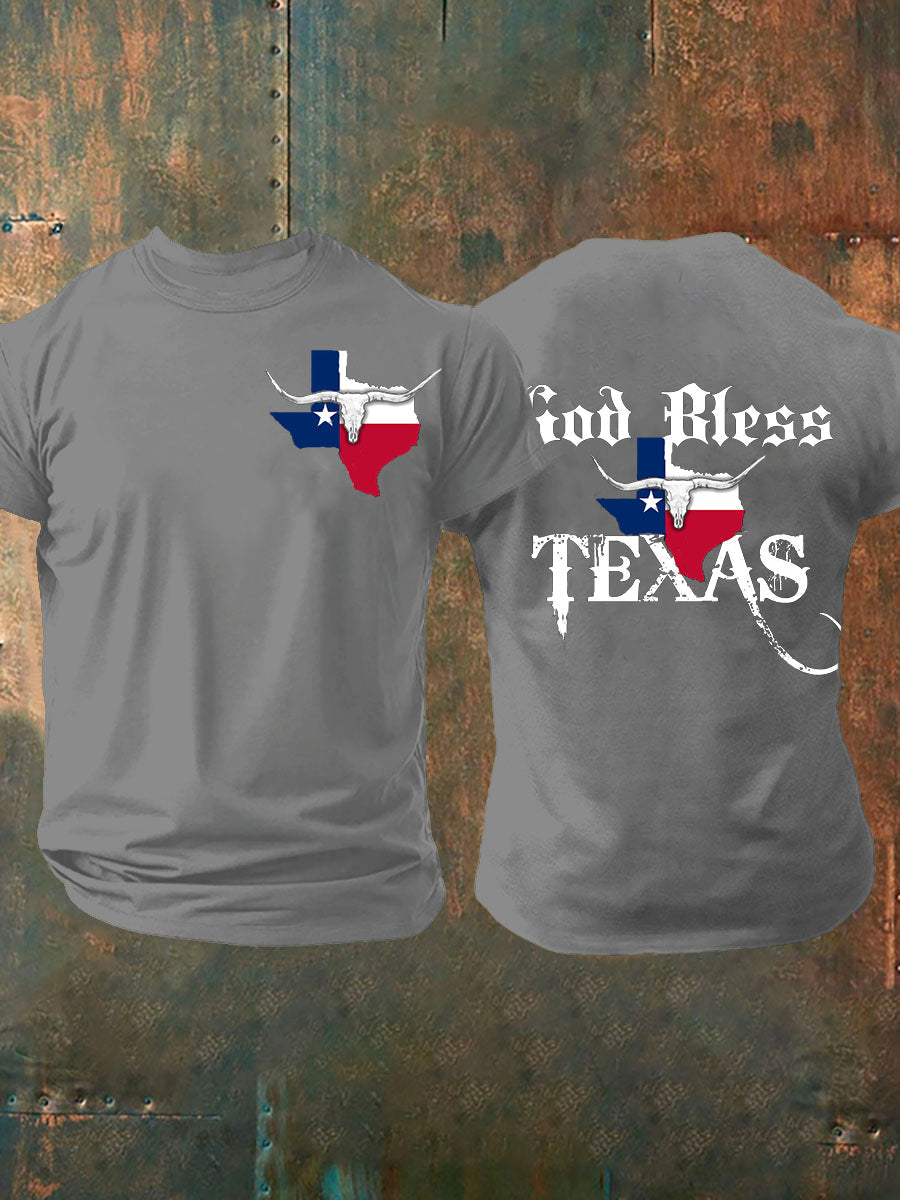 Men's God Bless Texas Short-sleeved T-shirt