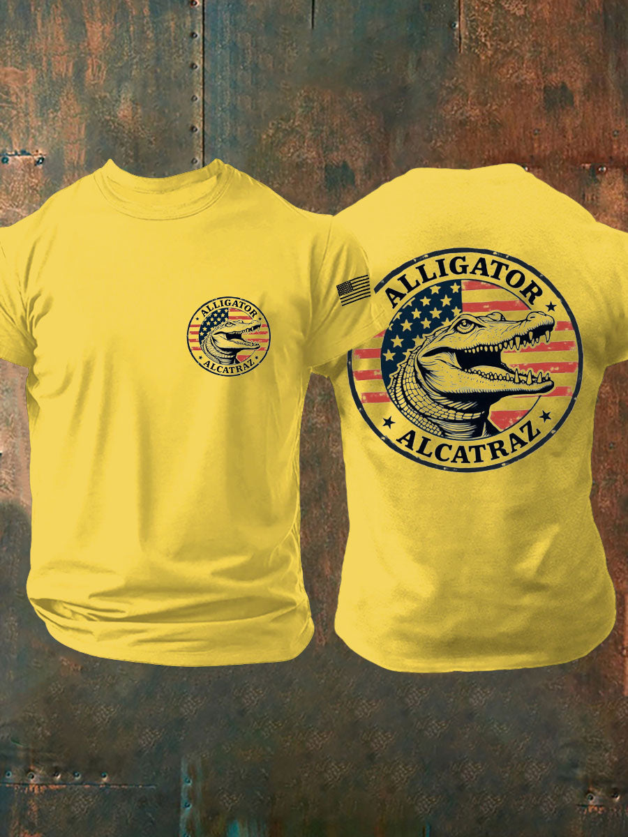 Men's Retro Alligator Alcatraz Funny Florida Everglades Dark Humor T-shirt