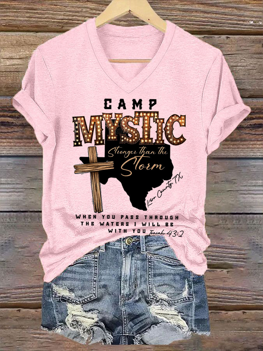 Women's Camp Mystic Strong Than The Storm Short Sleeve T-Shirt