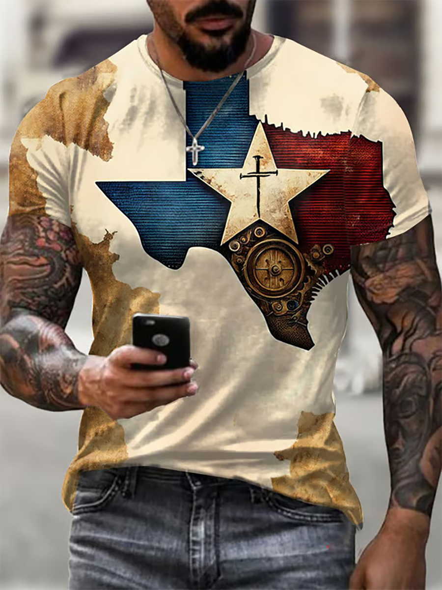 Men's Vintage Texas Faith Print T-Shirt