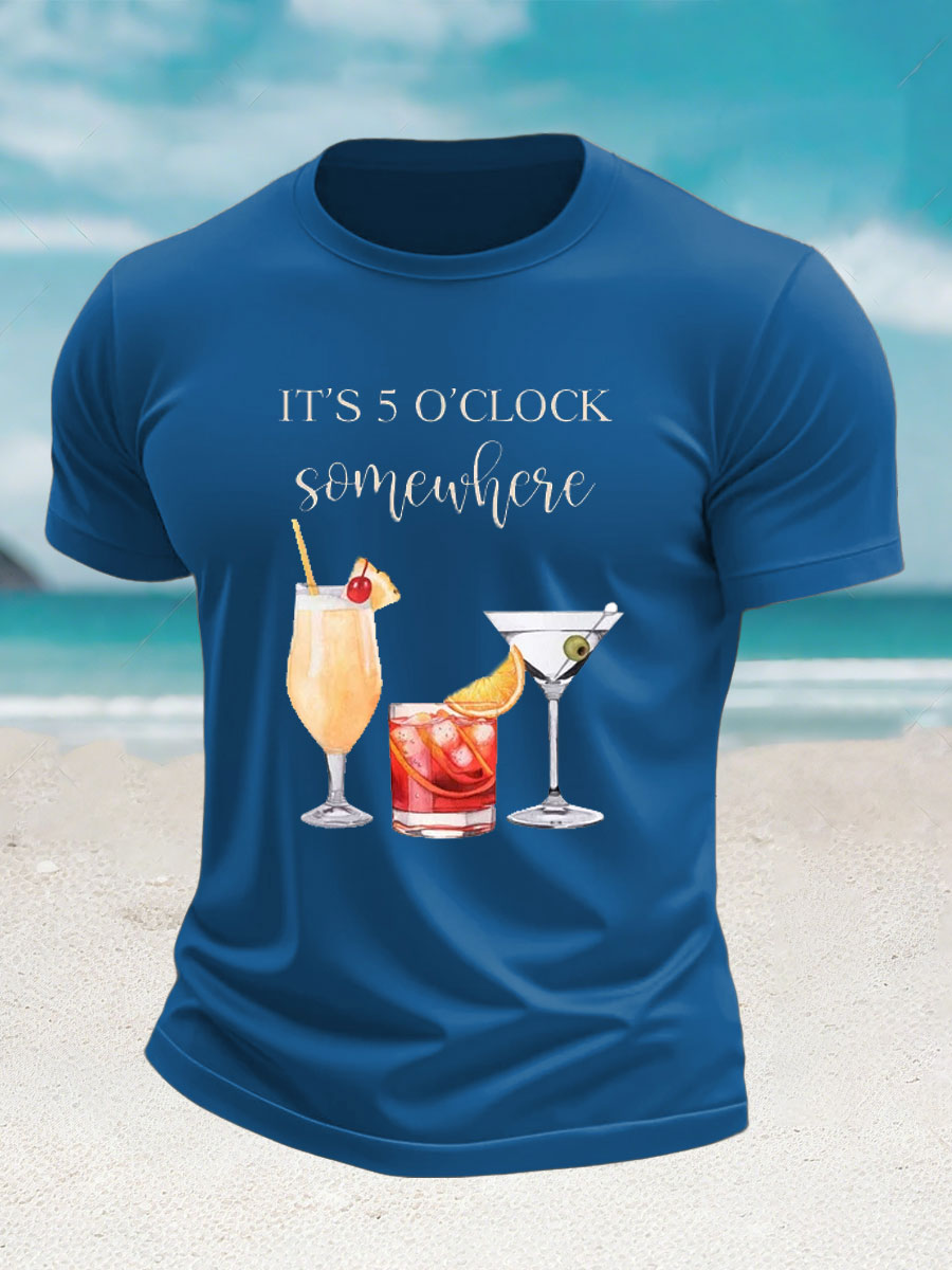 Men's Jimmy Buffett Day imitation cotton short-sleeved T-shirt