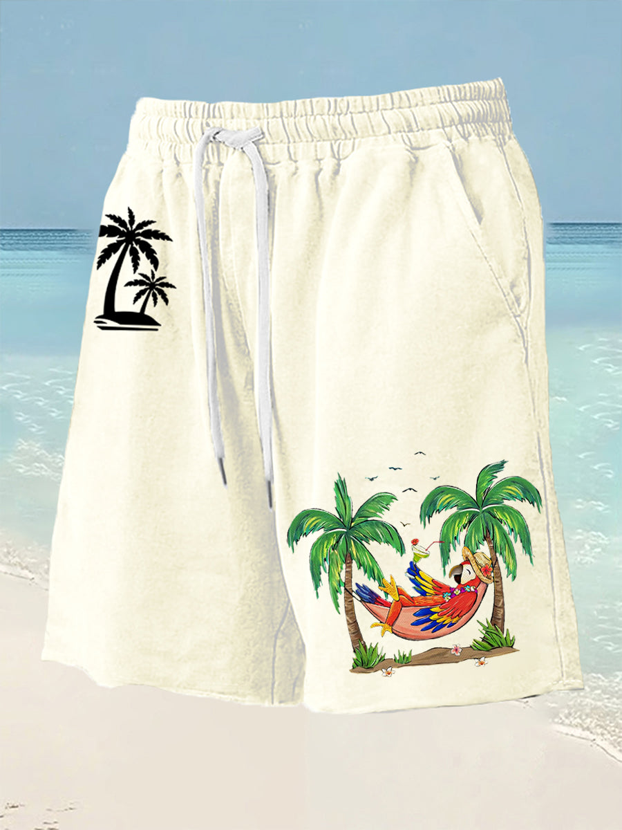 Men's It's 5 O'clock Somewhere Parrot Print Shorts