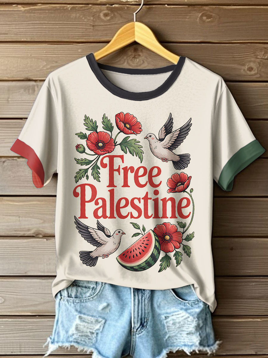 Women's Free Peace Printed T-shirt