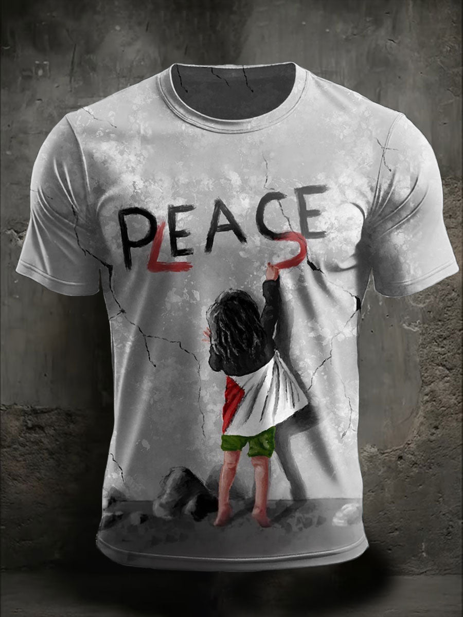 Men's Free Peace Printed T-shirt