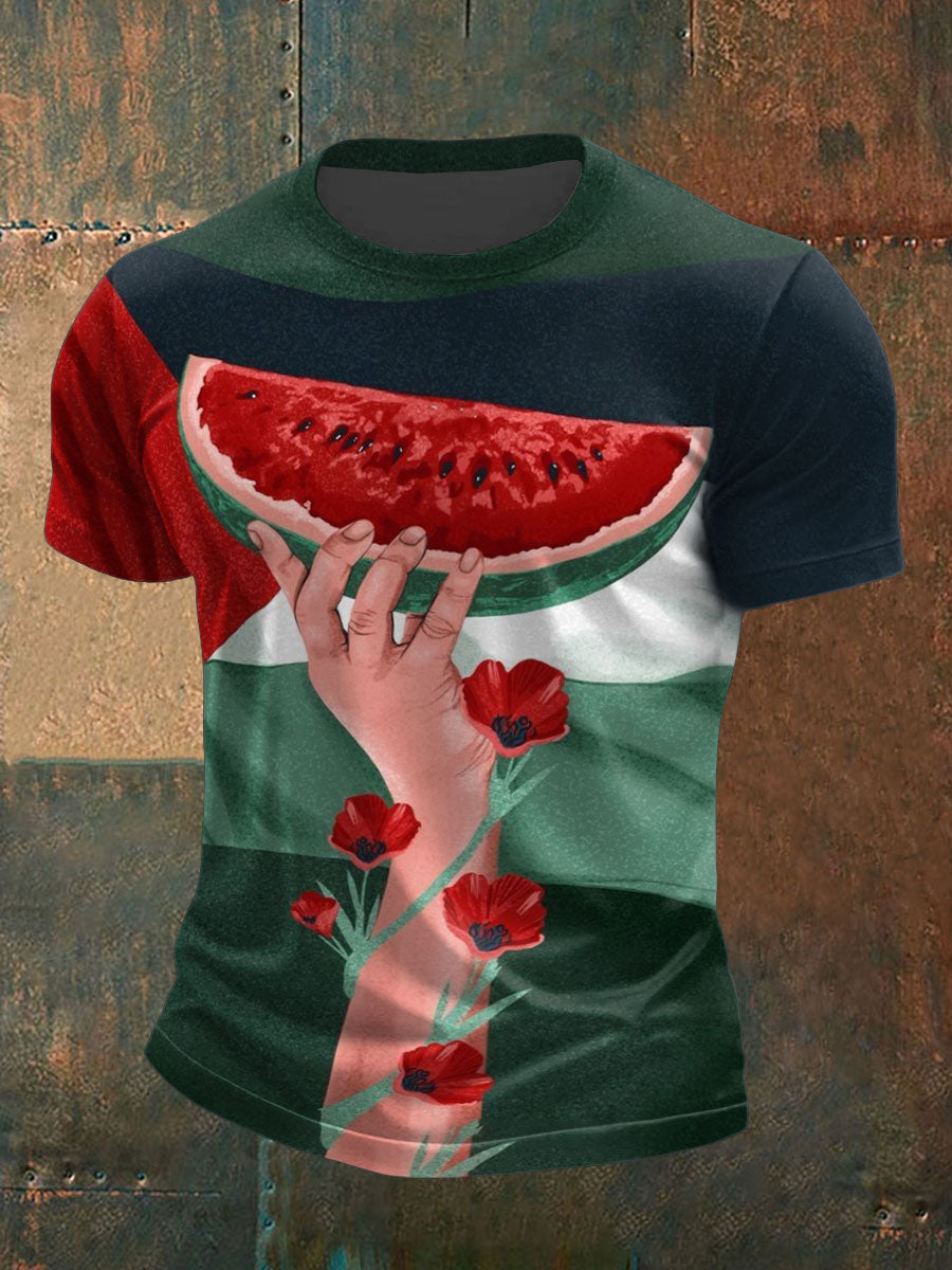 Men's Free Peace Printed T-shirt