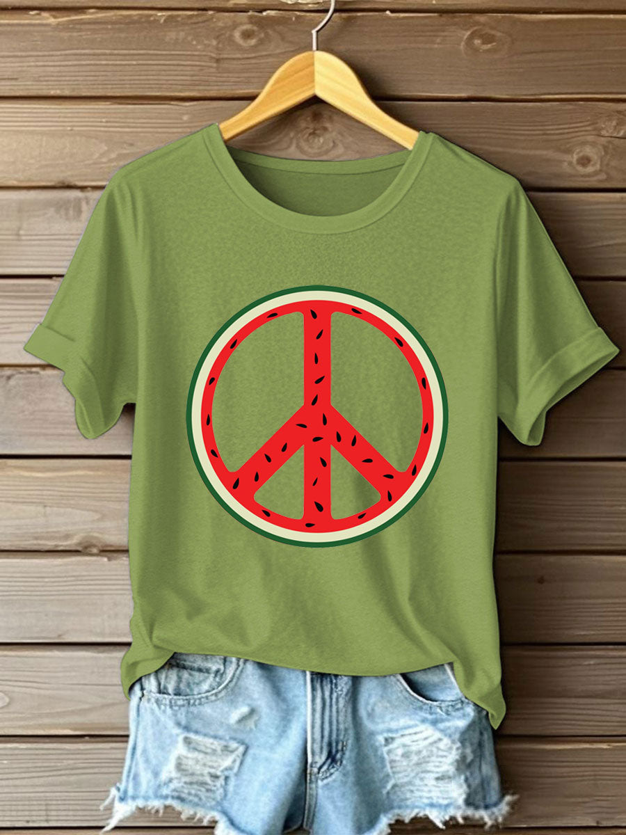 Women's Free Peace Printed T-Shirt