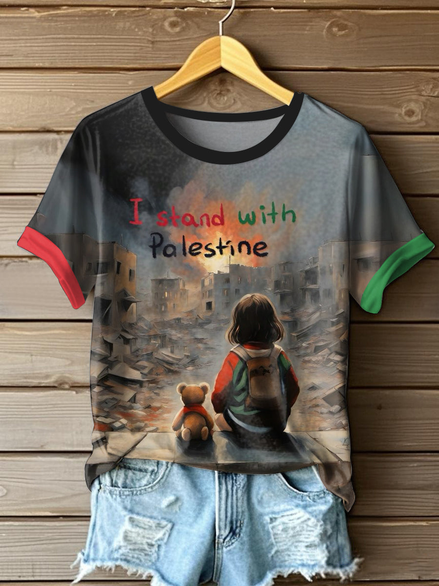 Women's I Stand With Palestine Support Palestine Tee