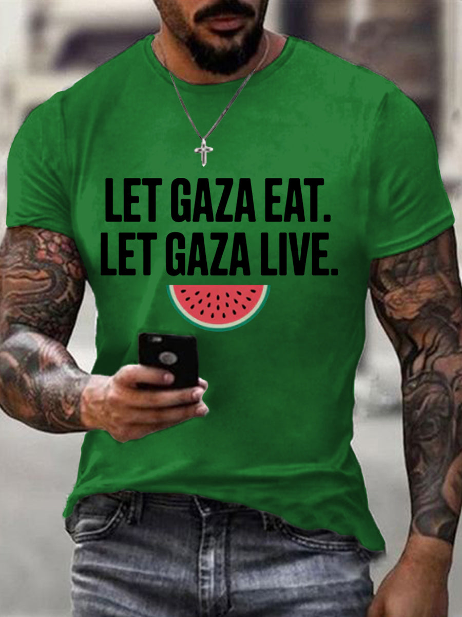Men's Let Gaza eat, let Gaza live.Tee