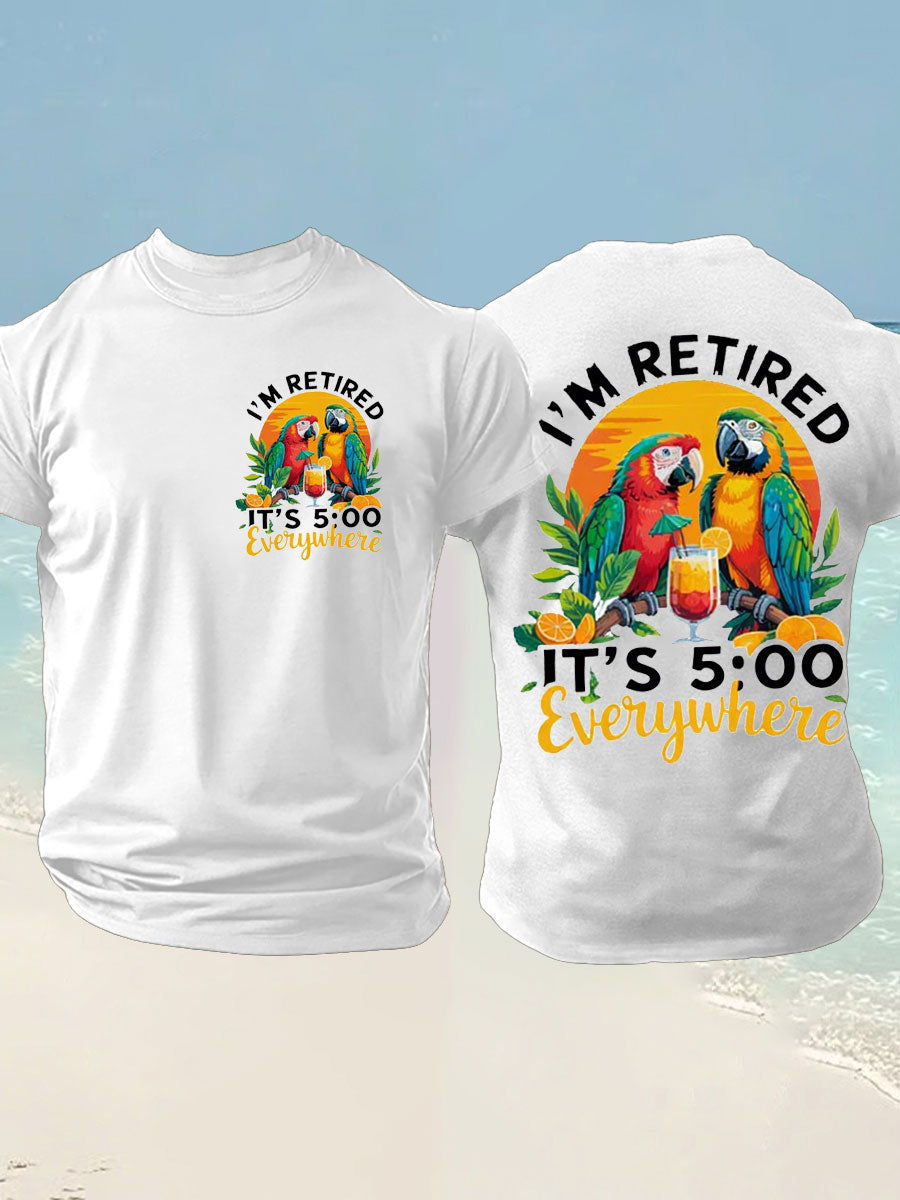 Men's Jimmy Buffett Day imitation cotton short-sleeved T-shirt