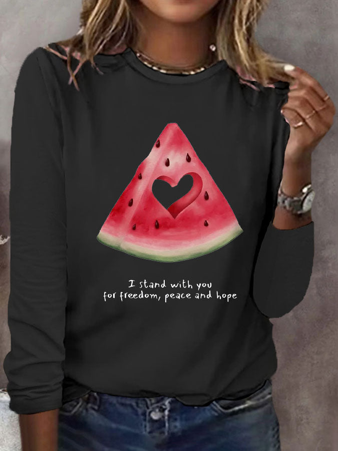 Women's Free Peace Printed T-shirt