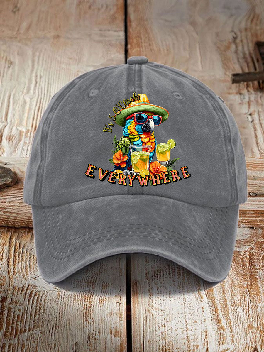 Unisex It‘s 5 O'clock Everywhere Print Casual Print Hat