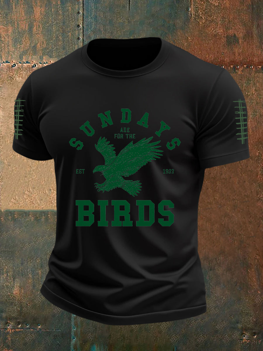 Men's Sundays Are For The Birds Football Fans Lovers Gameday Casual Short Sleeve Tee
