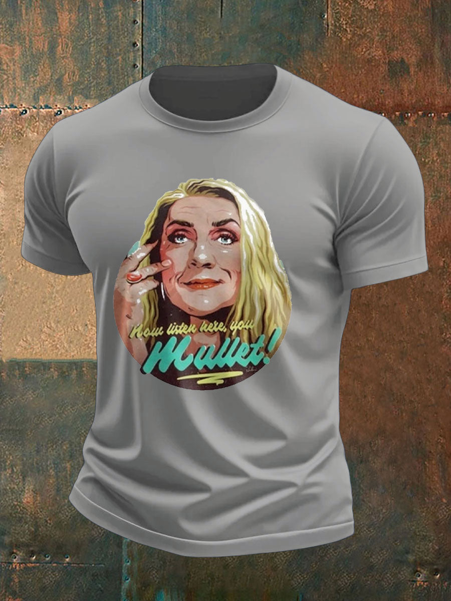 Men's Now Listen Here,,You Mullet Rip Printed T-shirt