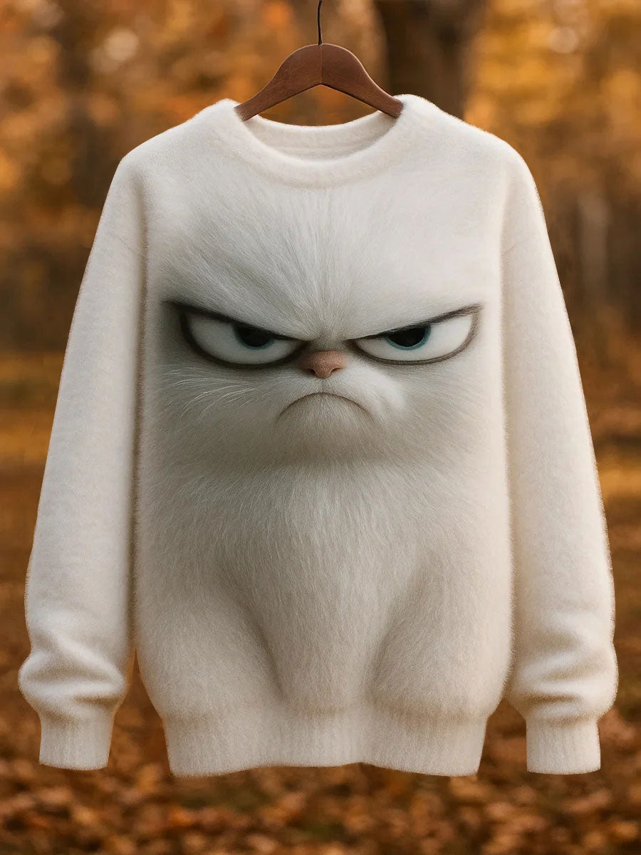 Women's Funny Cat Print Casual Top