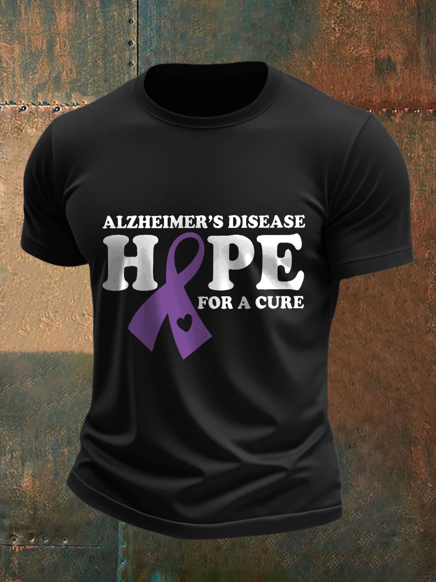 Men's Alzheimer's Disease Hope For A Cure Print T-Shirt