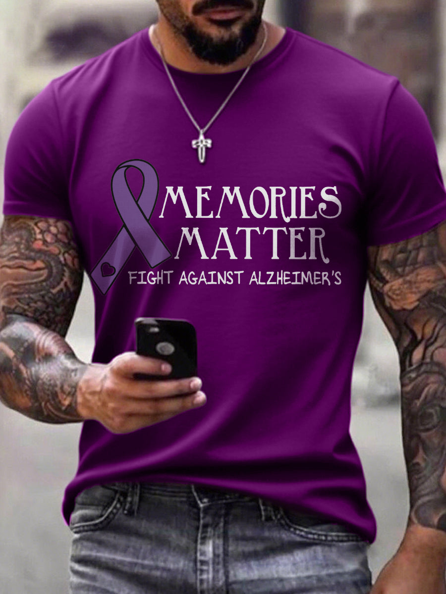 Men's Memories Matter Fighe Against Alzheimer's Print T-Shirt