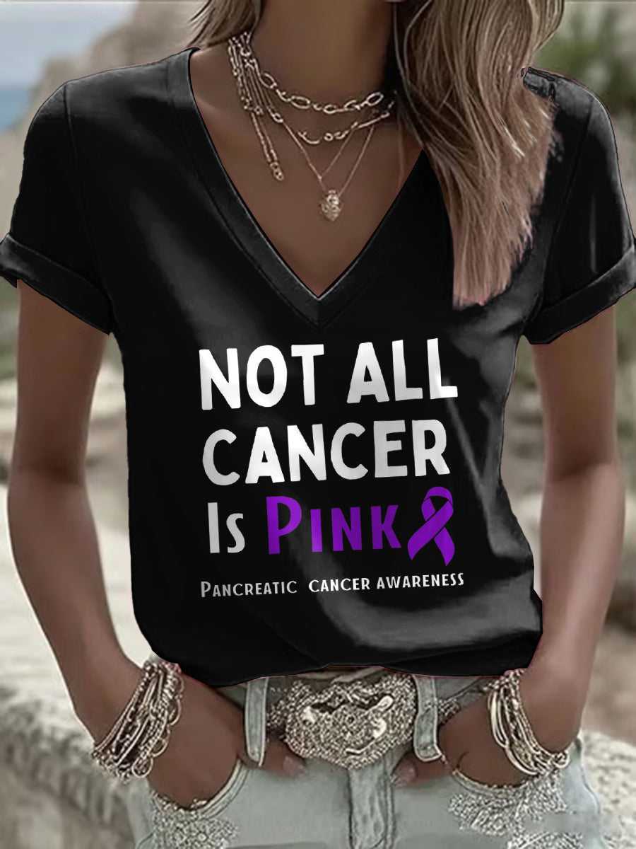Women's Pancreatic Cancer Awareness Print T-shirt